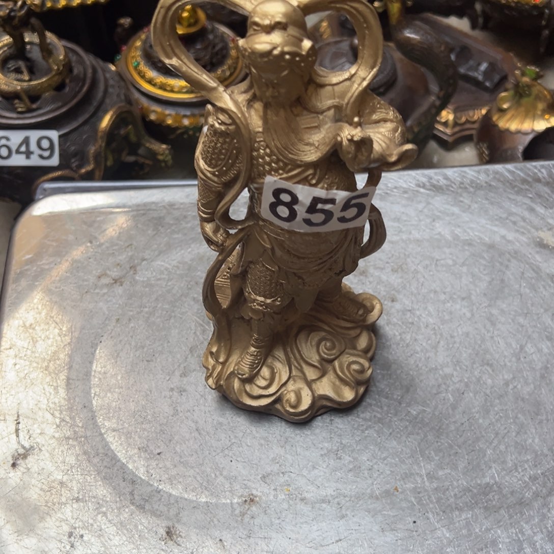 呆***莉黄铜摆件，文房摆件