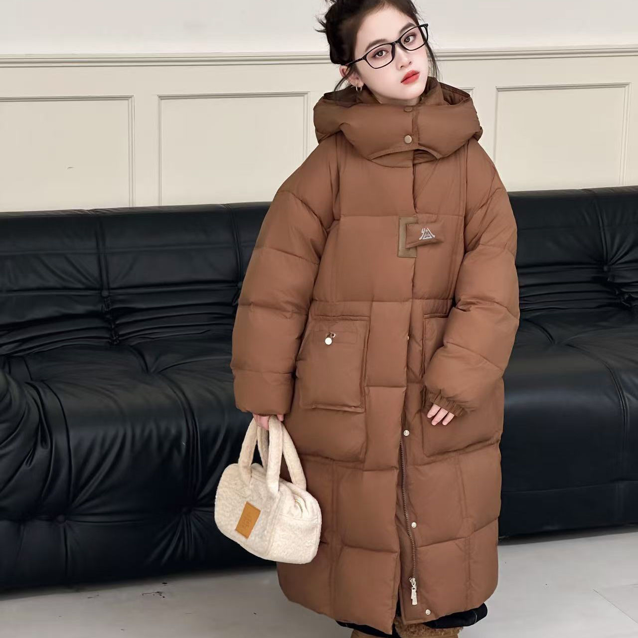 （901-921）女童连帽冬外套保暖防寒服中大童童装休闲短款面包服
