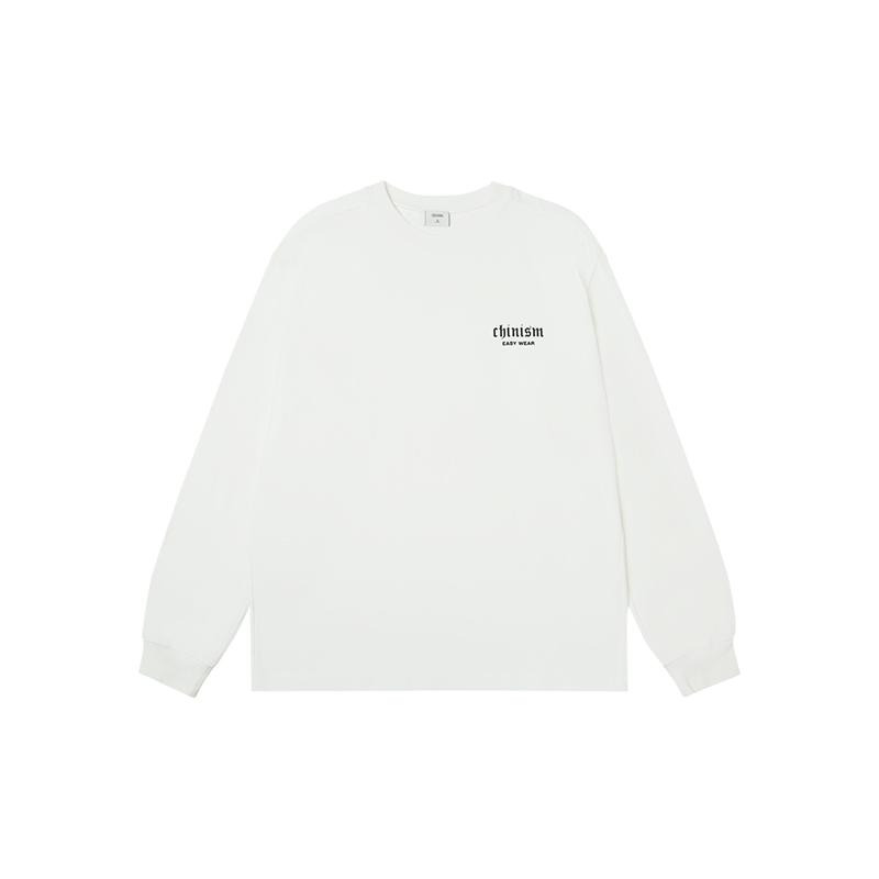 CHINISM CH字母印花长袖T恤男美式休闲高街运动