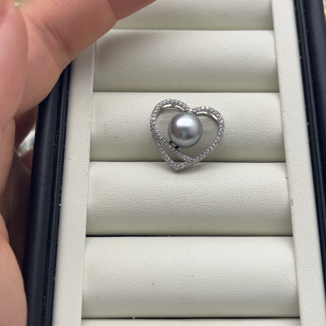 吊坠(不含链)银S925镶嵌海水珍珠