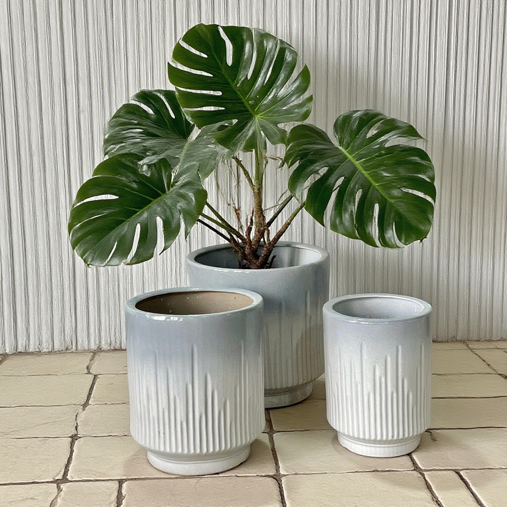 渐变条纹带脚爆款散尾葵幸福树龙血树陶瓷花盆上釉美观特大号