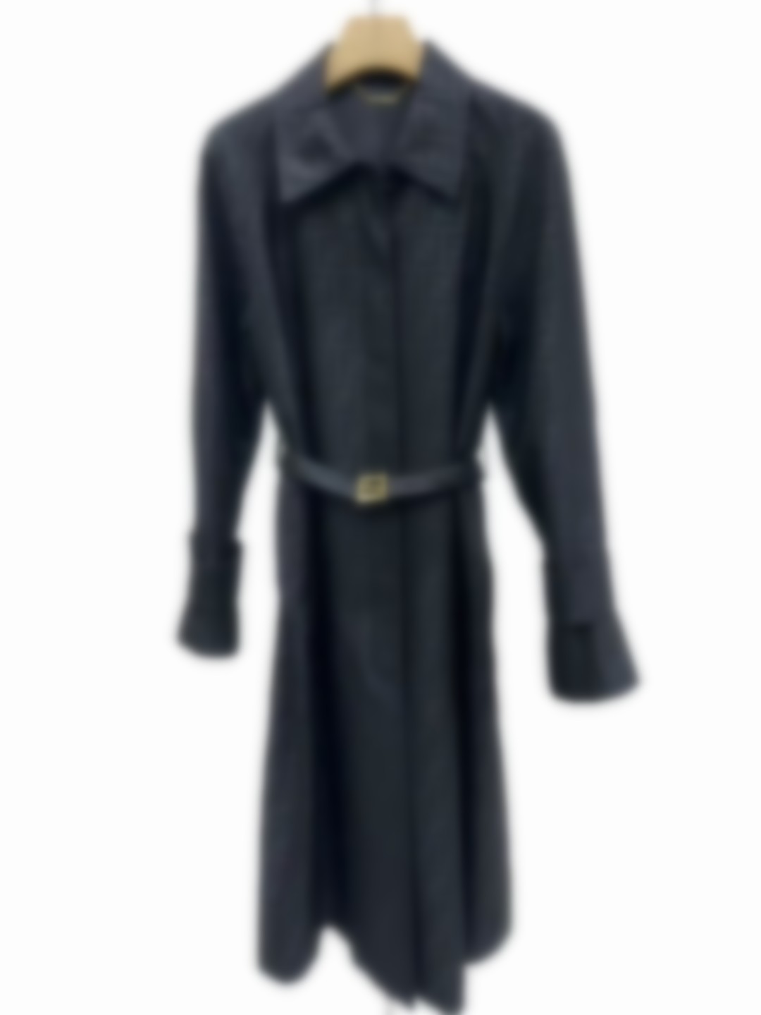 慕溢-105黑色提花腰带连衣裙