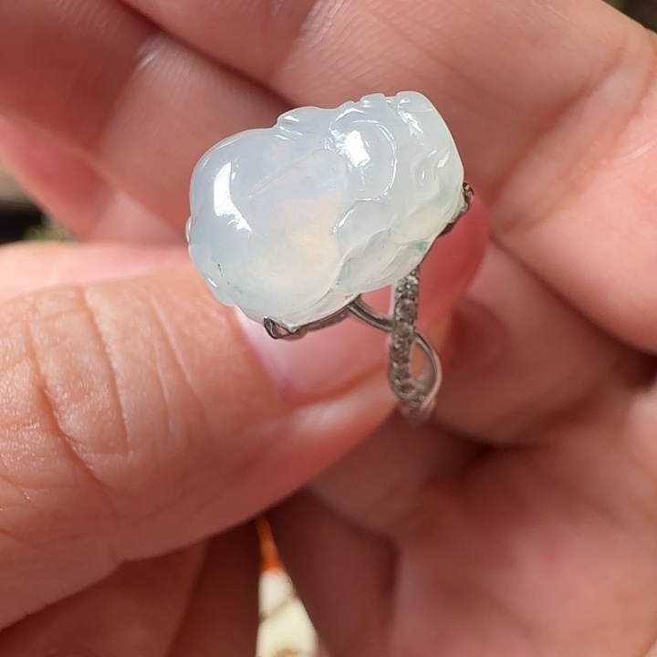 安***素翡翠未镶嵌手镯翡翠95