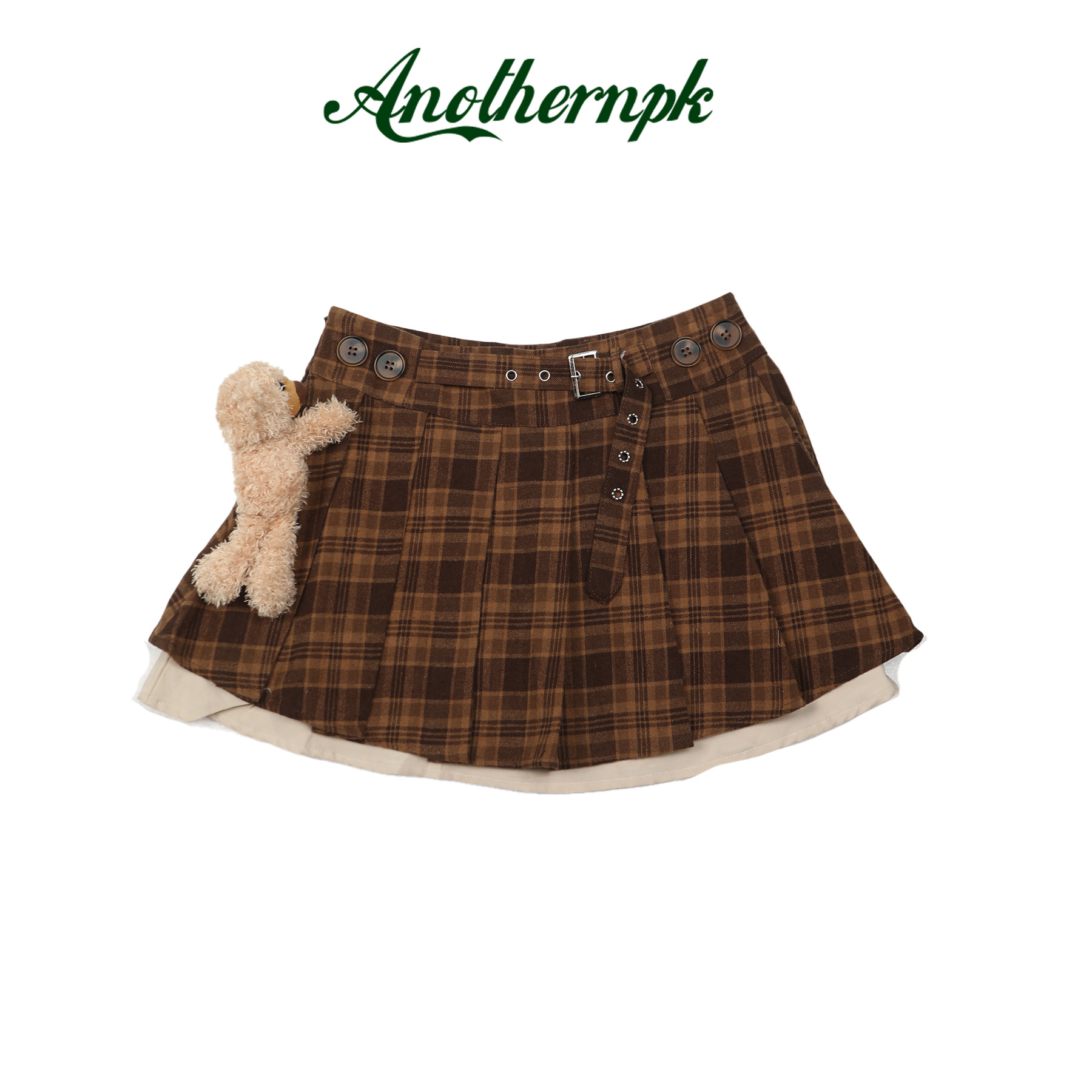 ANPK美式复古百褶裙A5F13H5738