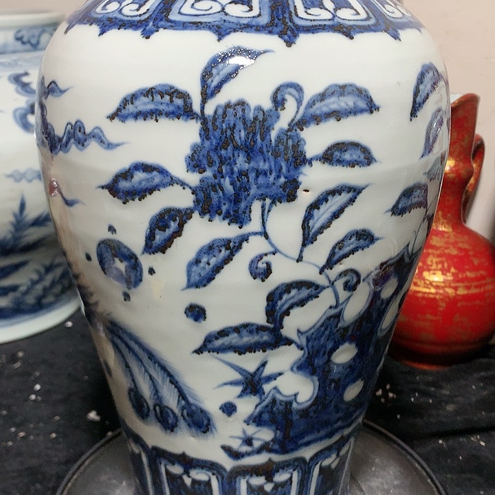 瓶梦****”青花花鸟图案瓷瓶