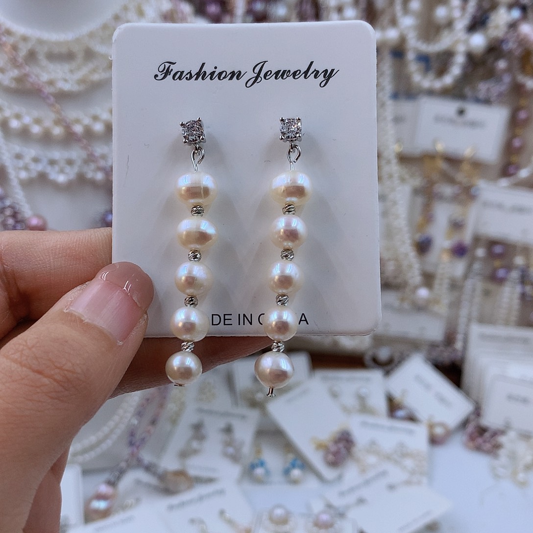 项链银S925镶嵌淡水珍珠