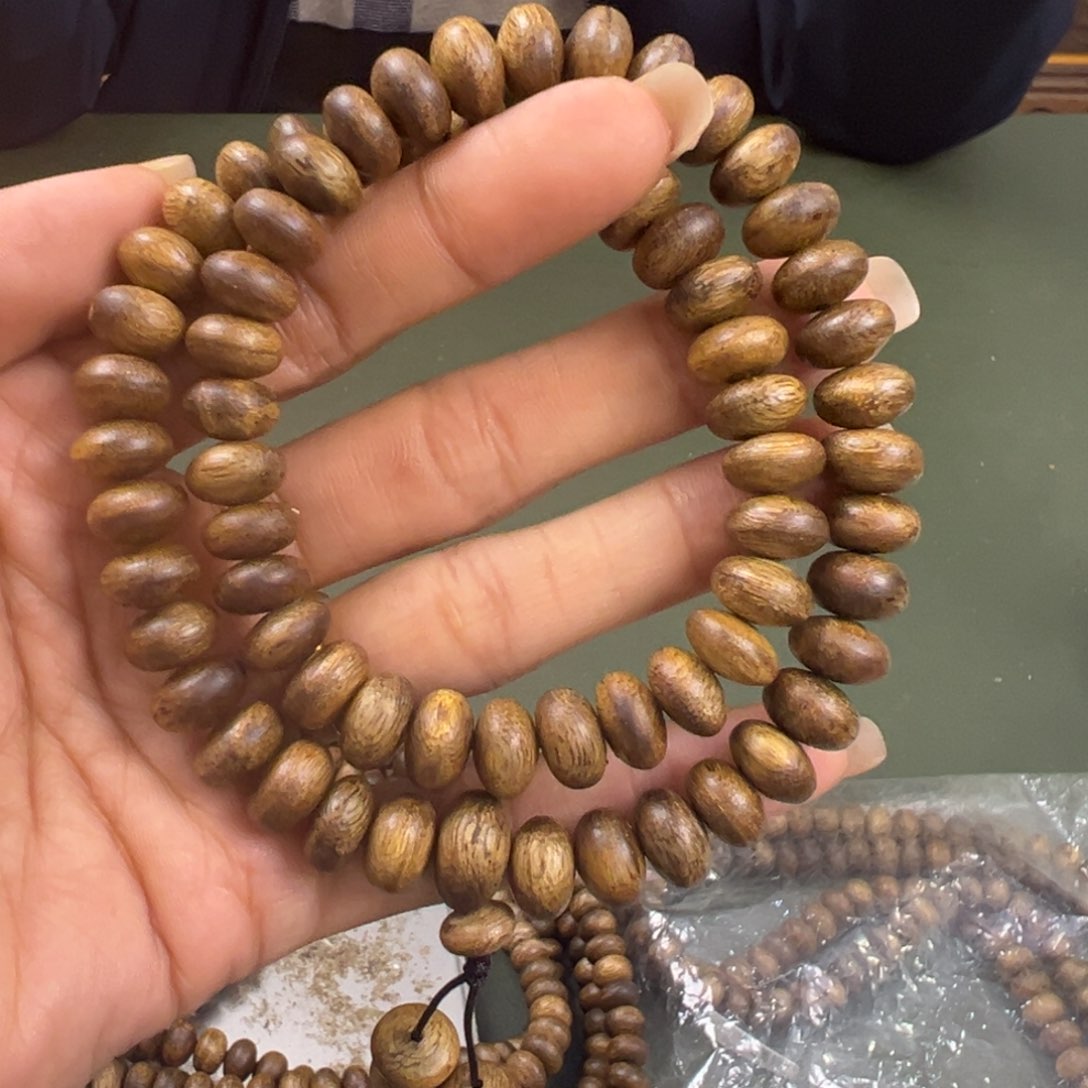 沉香手串海南老白棋树钉卡1.0/21g双圈多样性发一