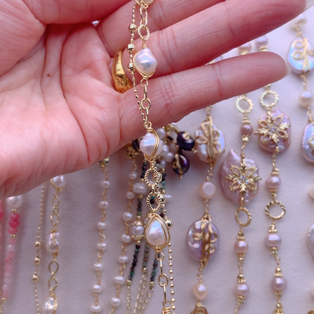 淡水珍珠合金耳饰