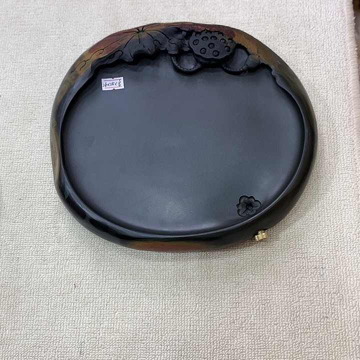 霑***米歙砚石茶盘，尺寸：26*24*4–5
