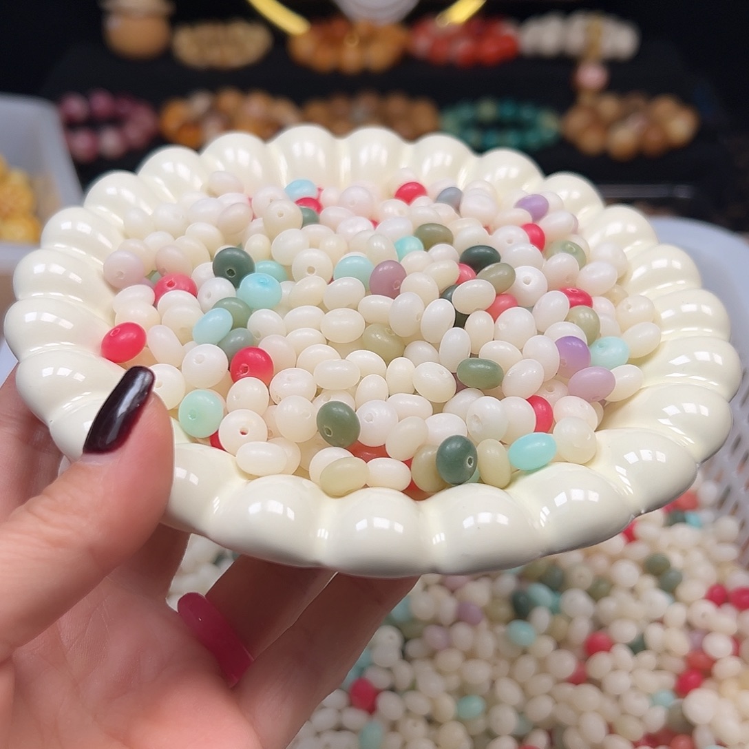 菩提根/象牙果手串微瑕9白多宝算盘500颗