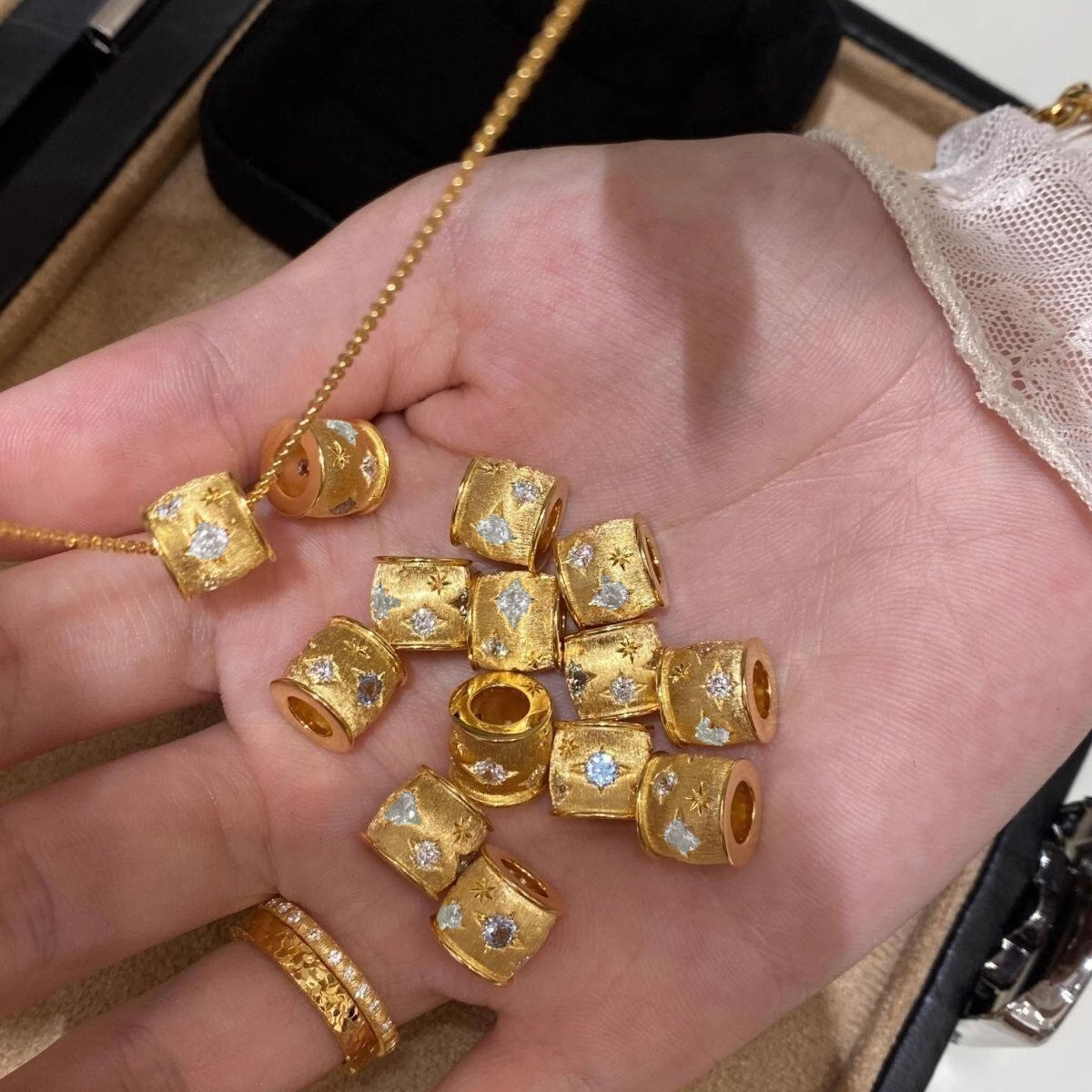 温柒 钛钢项链 路路通桶珠项链轻奢小众时尚高级百搭设计感锁骨链