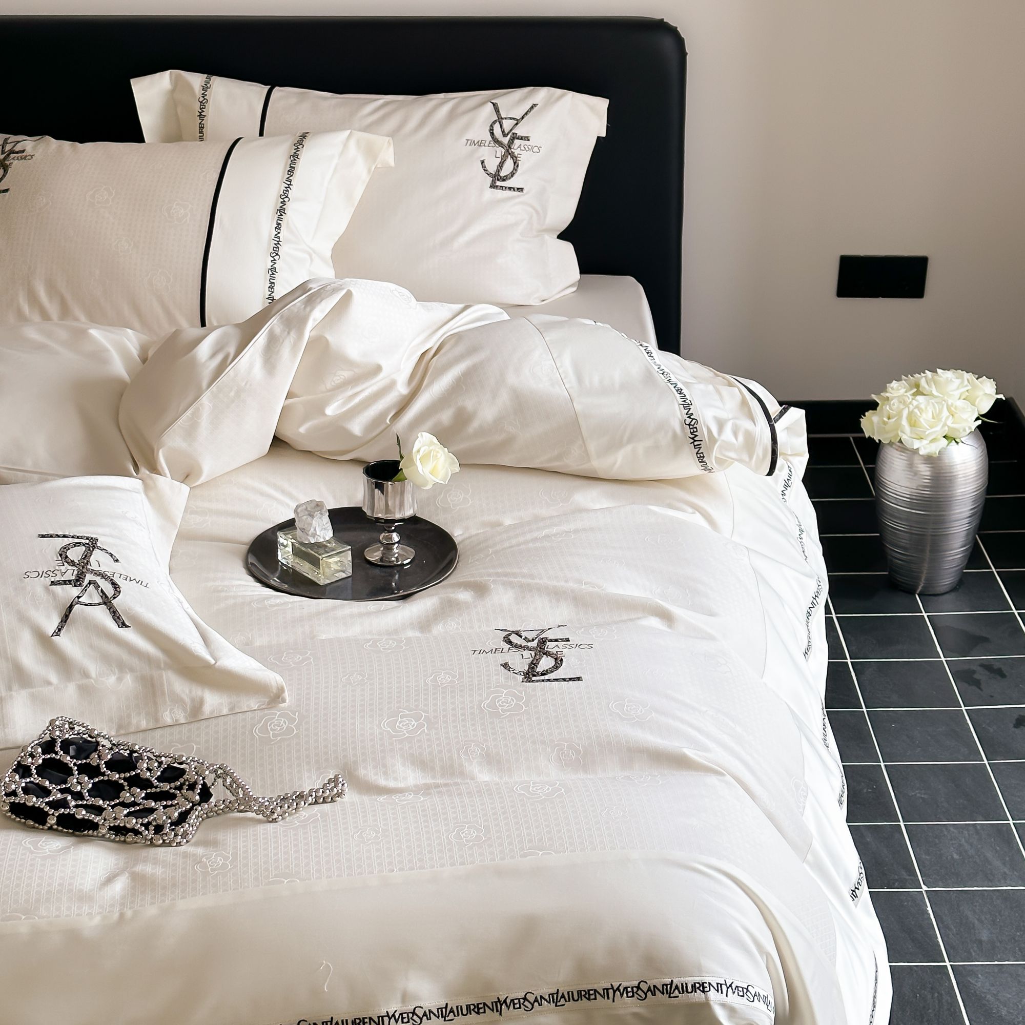 全棉四件套新疆阿克苏棉【CR工艺】刺绣 / 银丝织造奢华四季床品