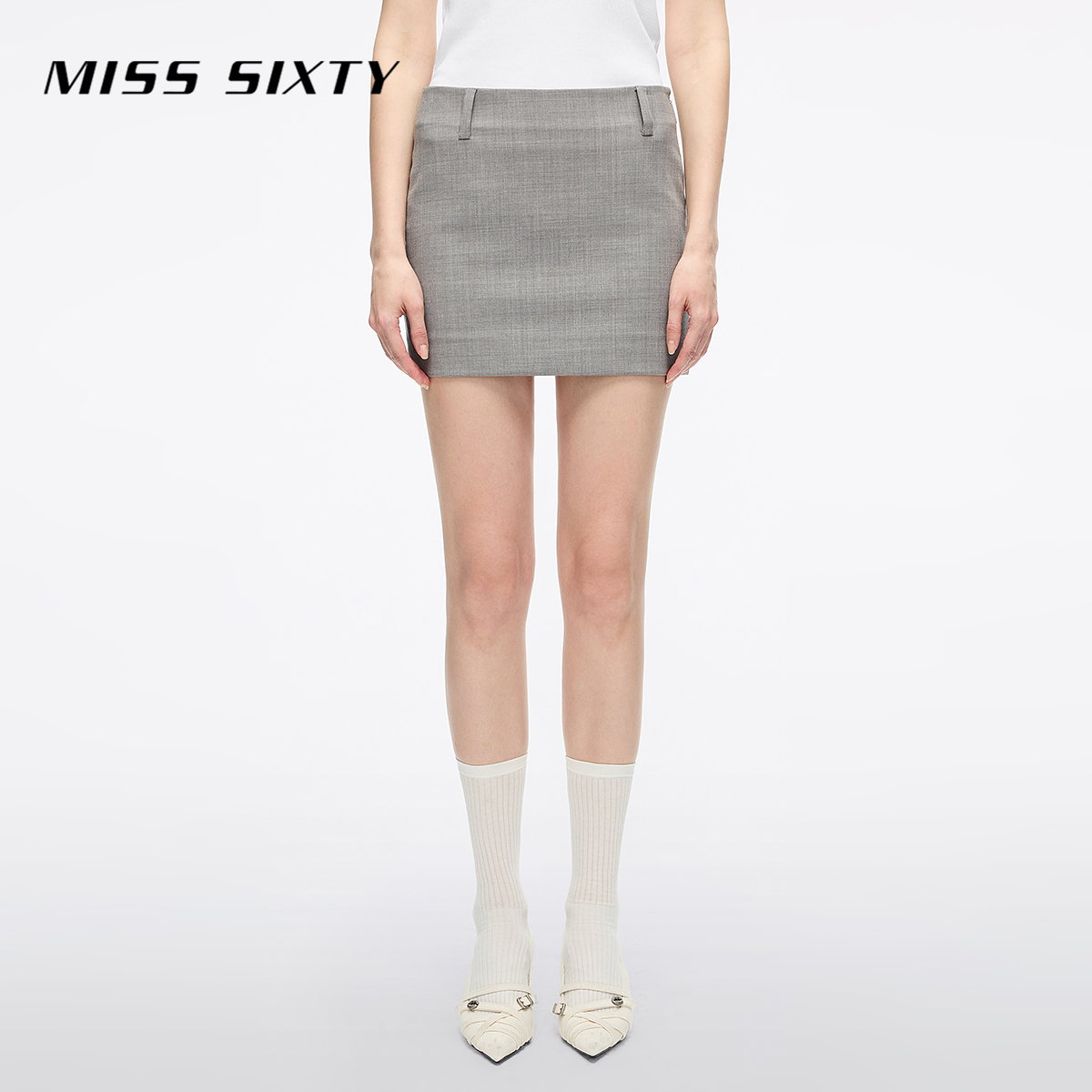 Miss Sixty2025秋季新款短裙女羊毛精纺西装裙显瘦半身裙通勤