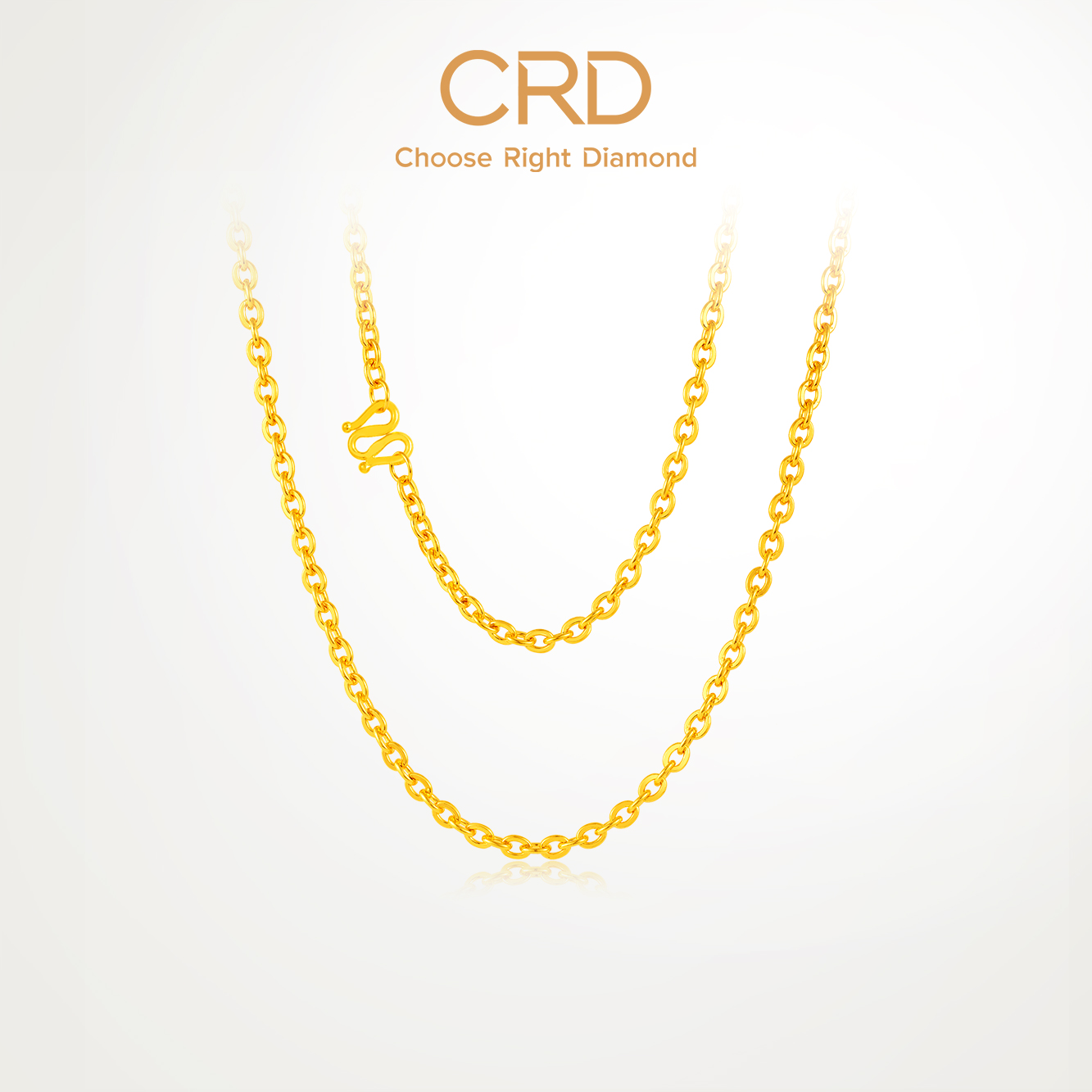 CRD克徕帝足金999素链O字链锁骨链黄金女款项链金链百搭送礼推荐