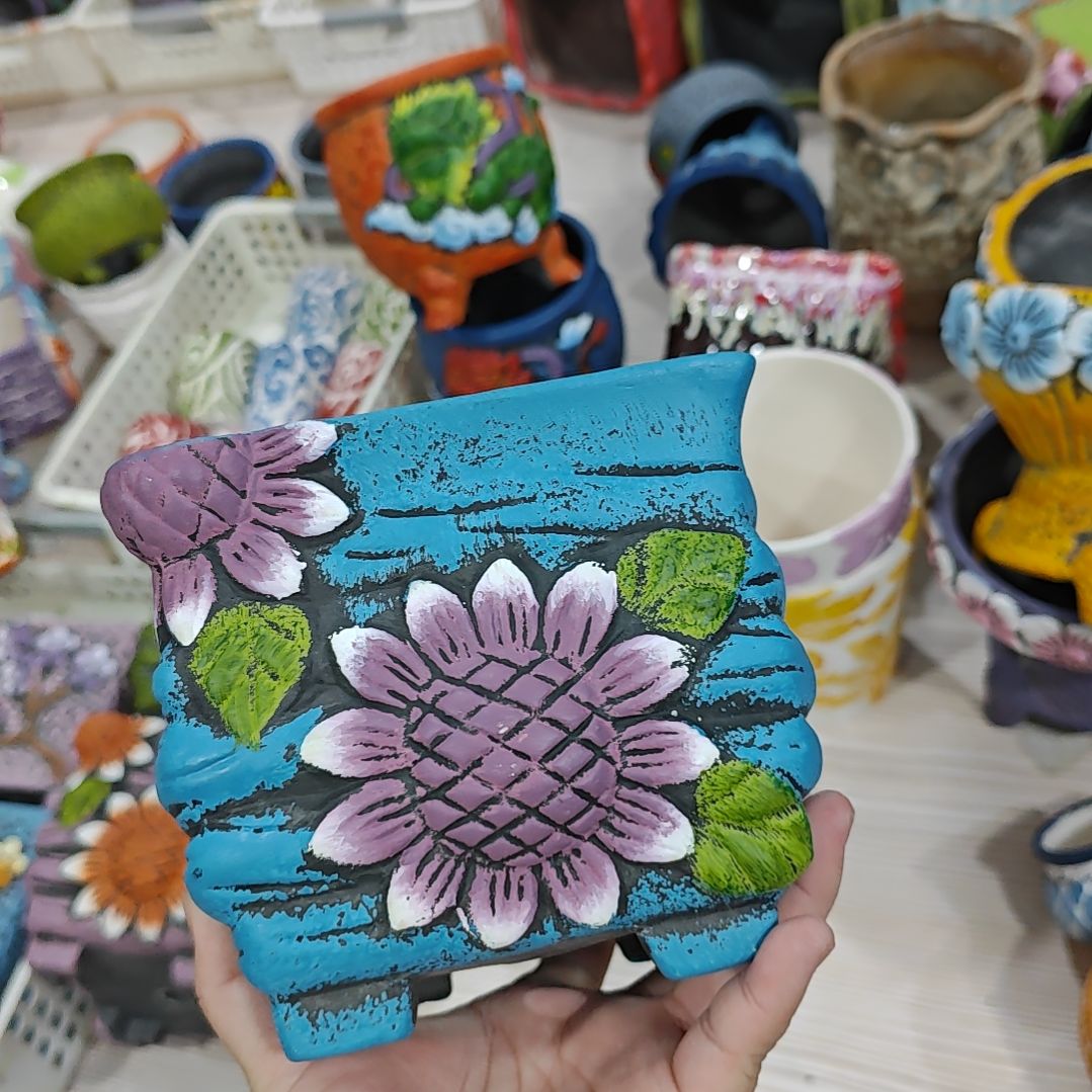 红陶吸水透气的白陶花盆凑满12发货