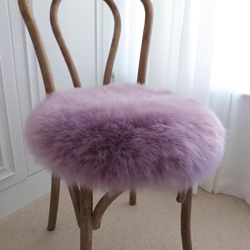 邢风沐绒圆形椅垫适合办公椅子凳子咖啡椅沙发垫羊毛毯垫子坐垫