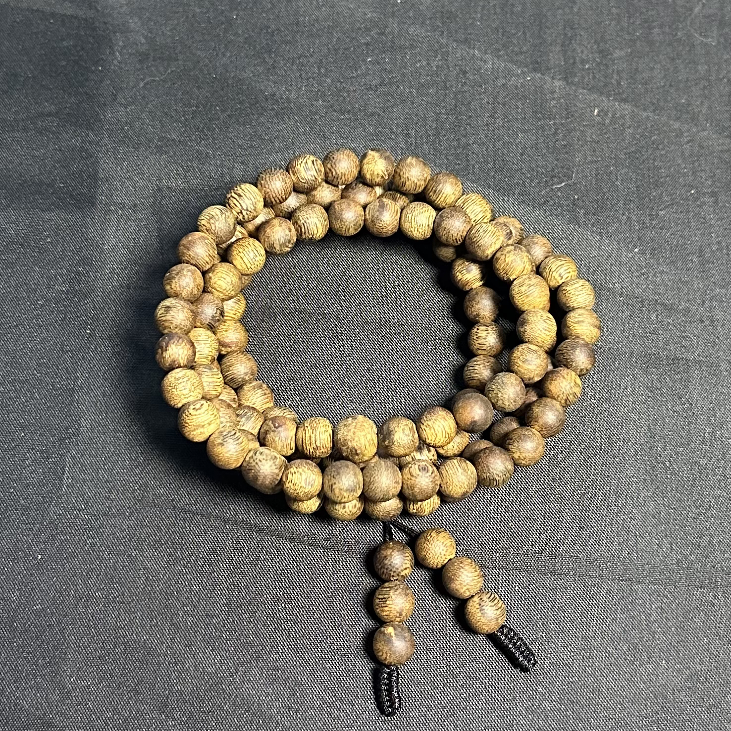 增香沉香木多圈圆珠手串-108颗珠子8mm（直播可见现品）