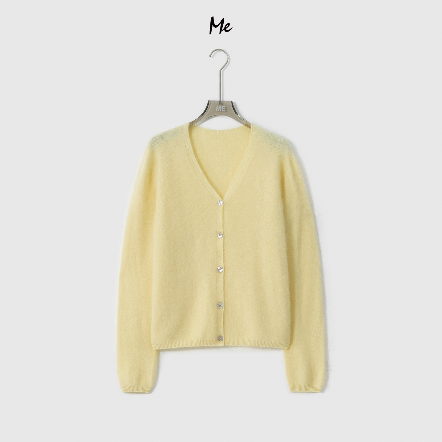 ME【无缝一体系列V领拉绒开衫】北纬38.5°山羊绒混纺毛衣MESA1915