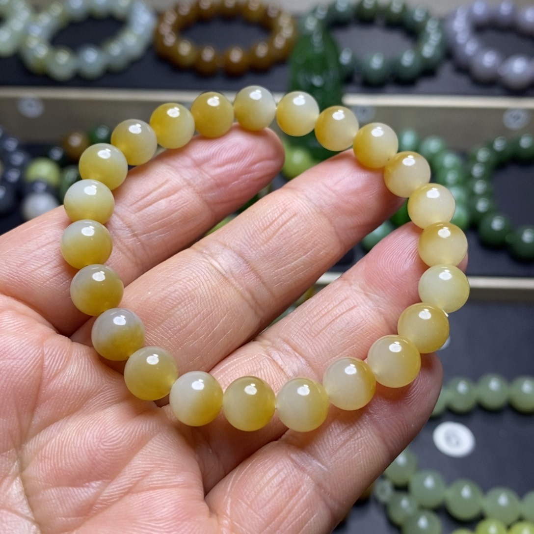 和田玉手串未镶嵌网**年