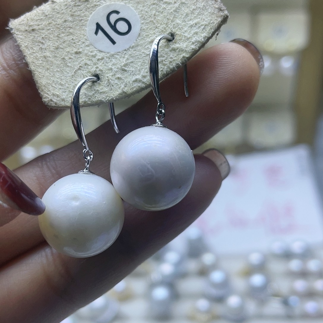 淡水珍珠耳饰银S925镶嵌
