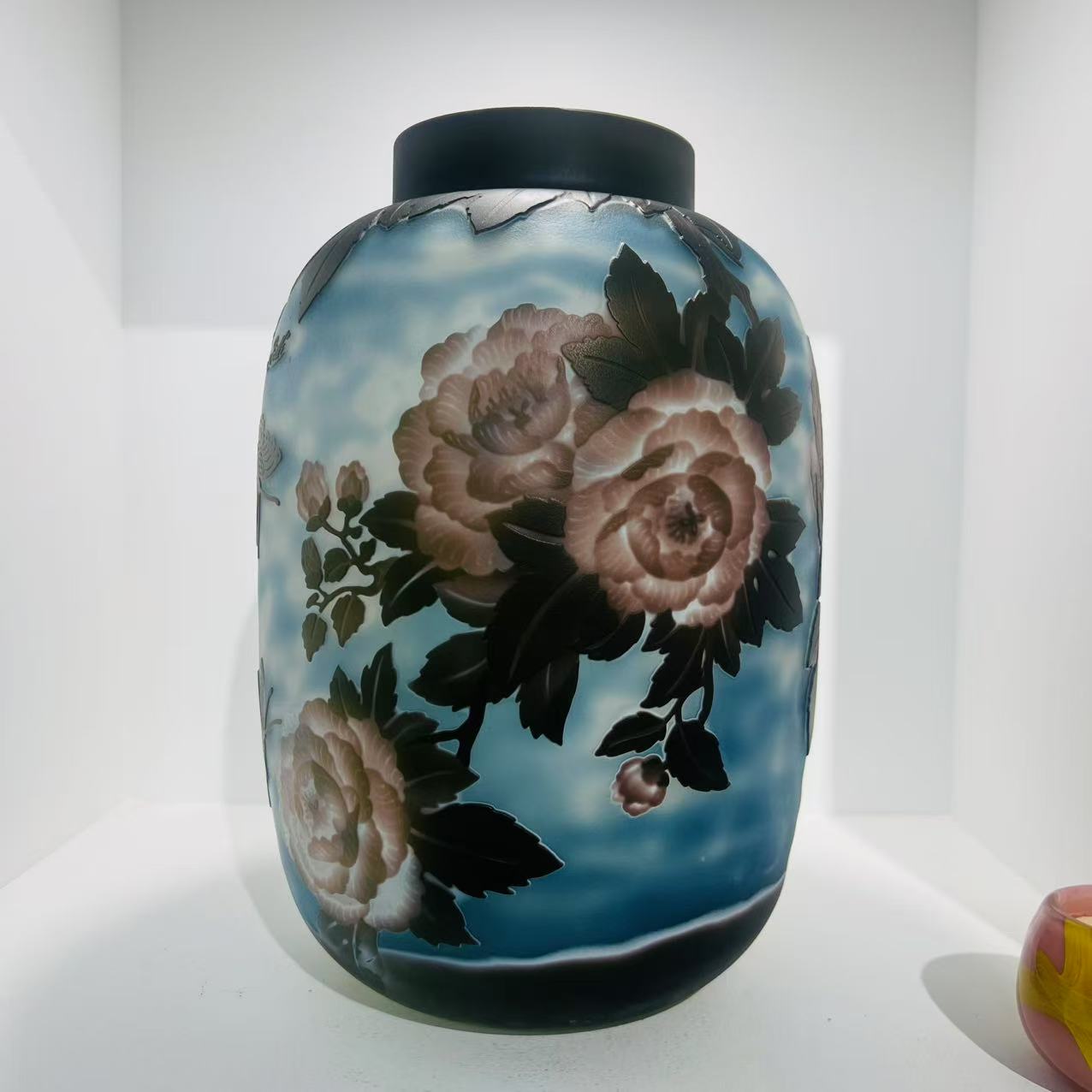 <可清甄选-丹华>手工磨刻格雷（沙雕）藏品级别琉璃花器