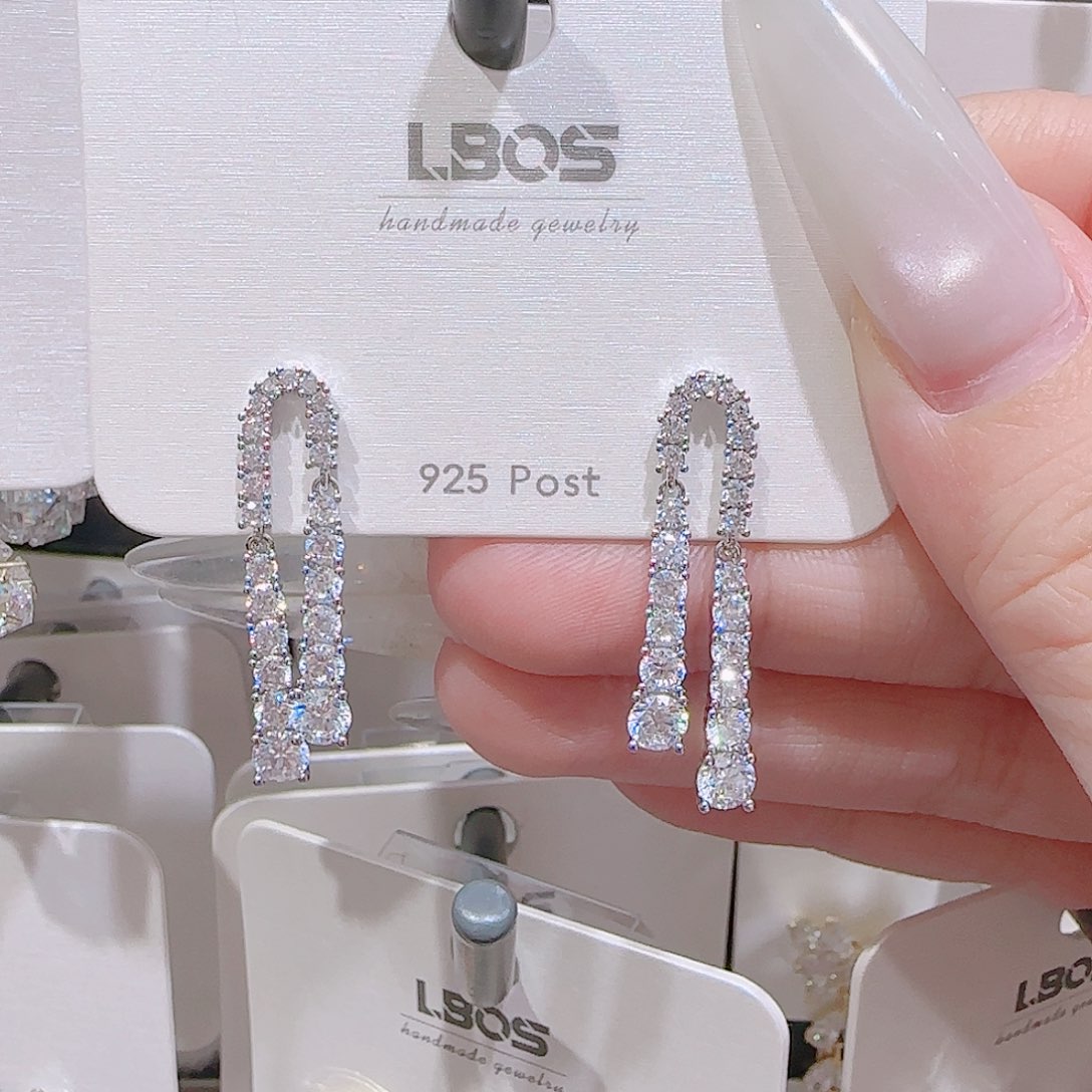 锆石铜合金925银耳环