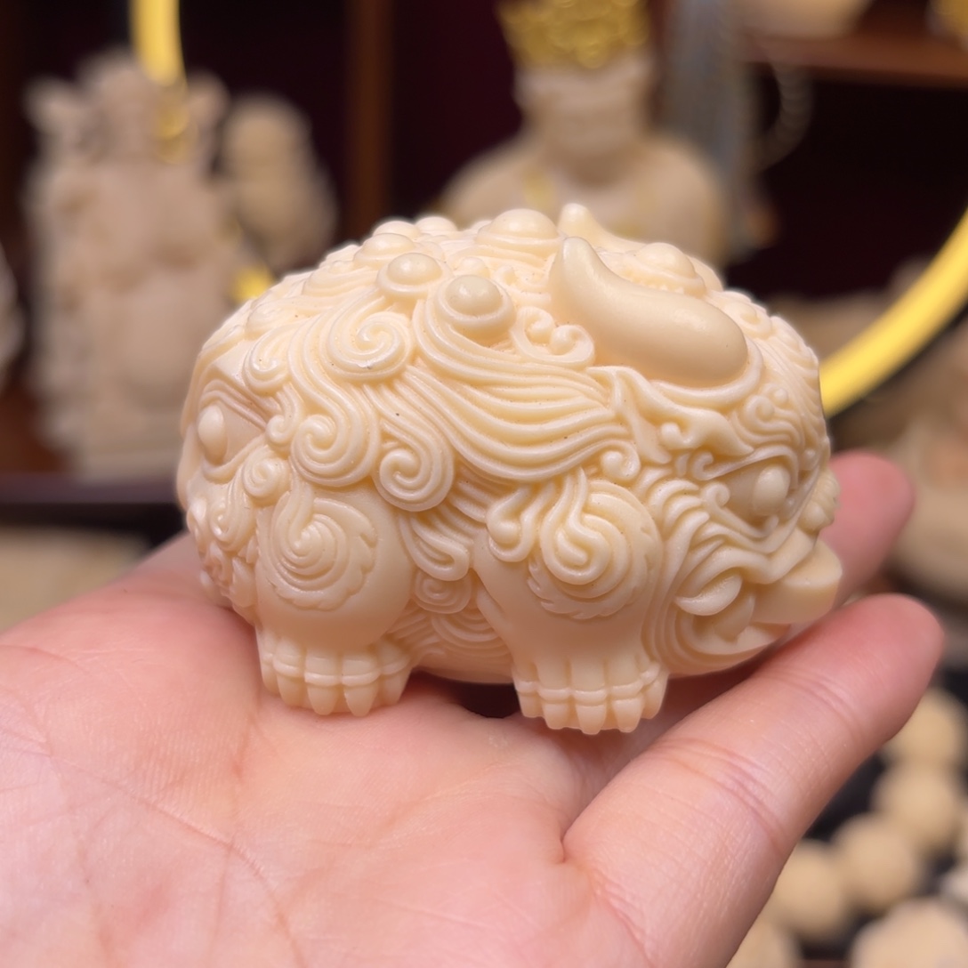 菩提根/象牙果吊坠双头貔貅