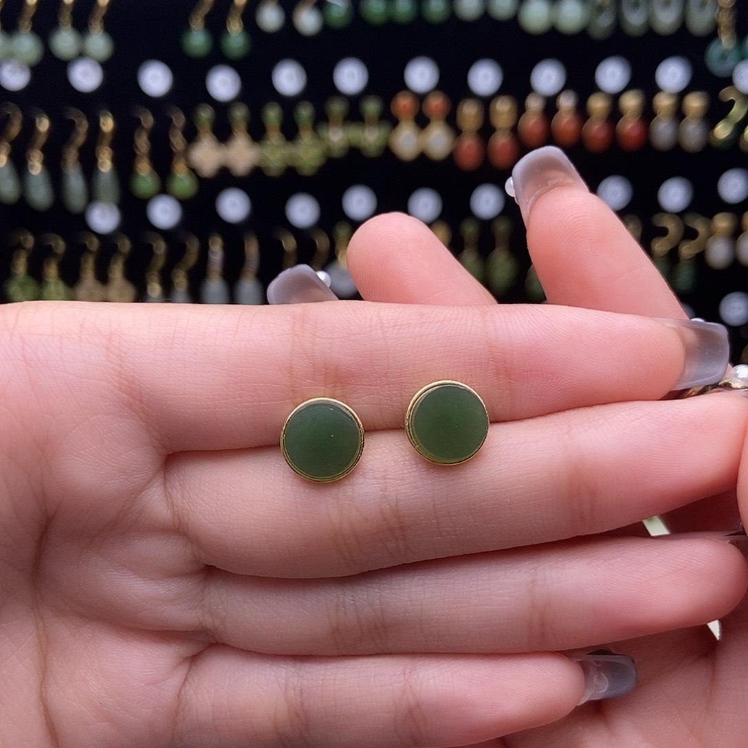 银S925镀金镶嵌手链和田玉