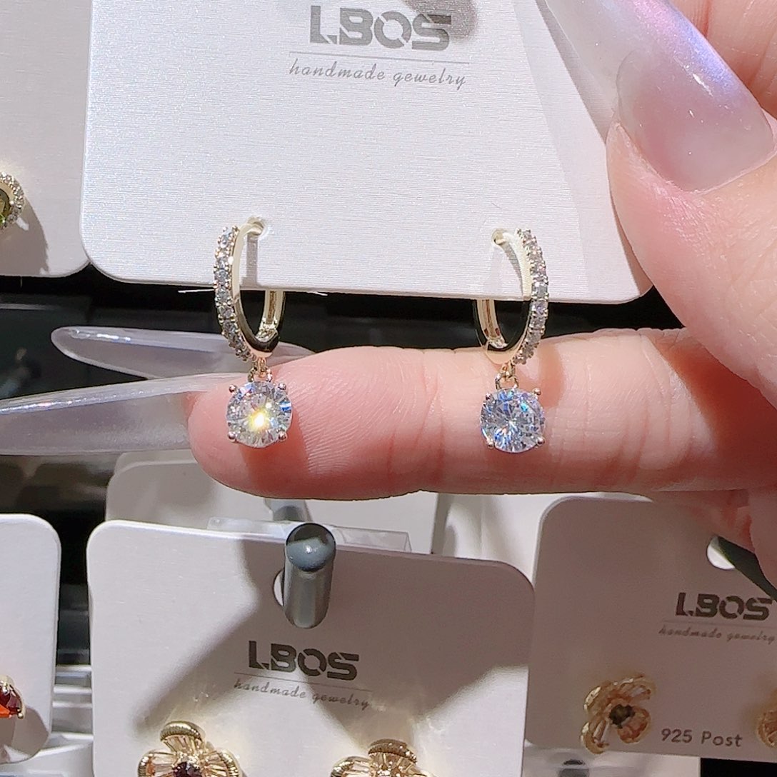 锆石铜合金925银耳环