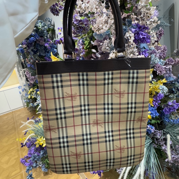 95新 BURBERRY/博柏利 英伦风格纹手提包时尚大气托特包