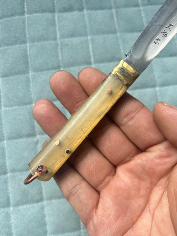 大河家手工小鱼折叠小刀，吃手把肉削水果