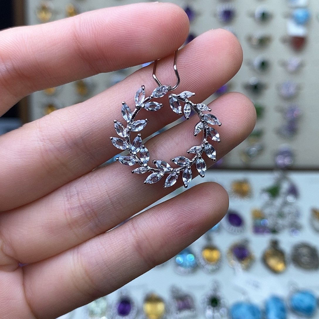 海蓝宝石吊坠(不含链)银S925镶嵌（需要证书备注）