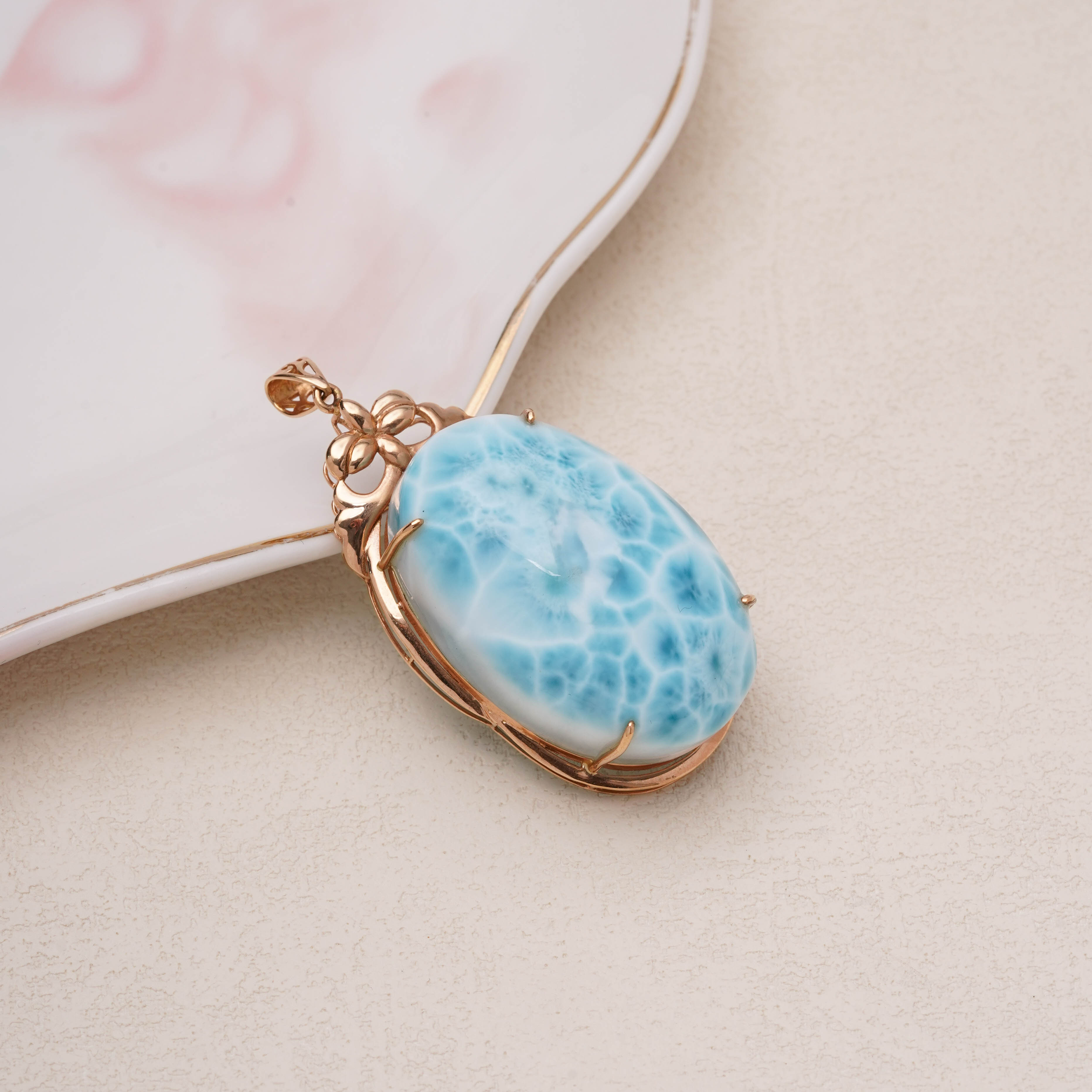 【朱朱严选】18k海纹石吊坠 37x24x16