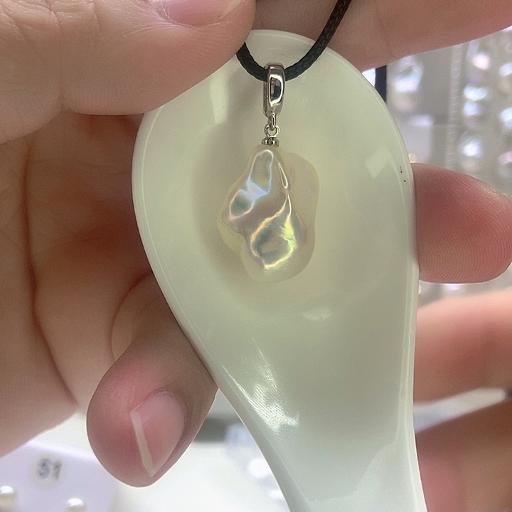 大***米淡水珍珠颈饰银S925镶嵌51