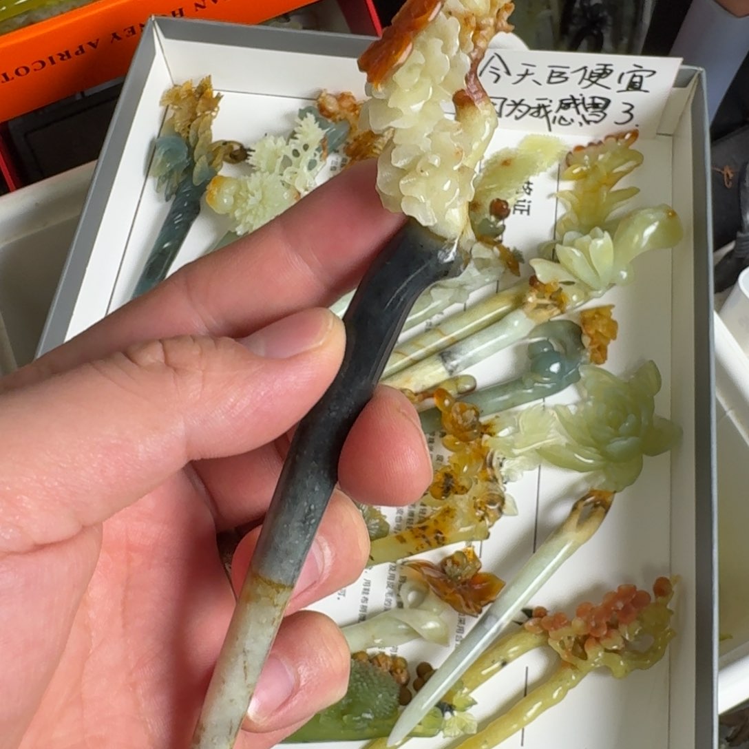 岫玉发饰未镶嵌～*～明君玉簪就是好看