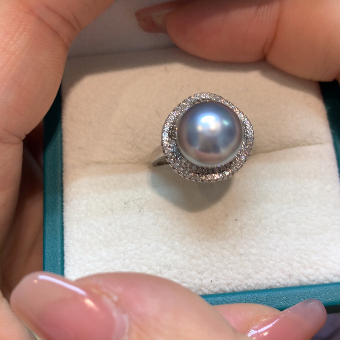 海水珍珠戒指银S925镶嵌