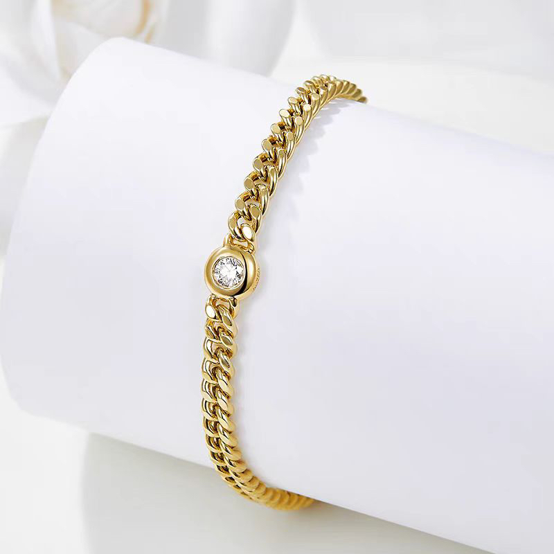 18k金钻石手链18 K黄16厘米