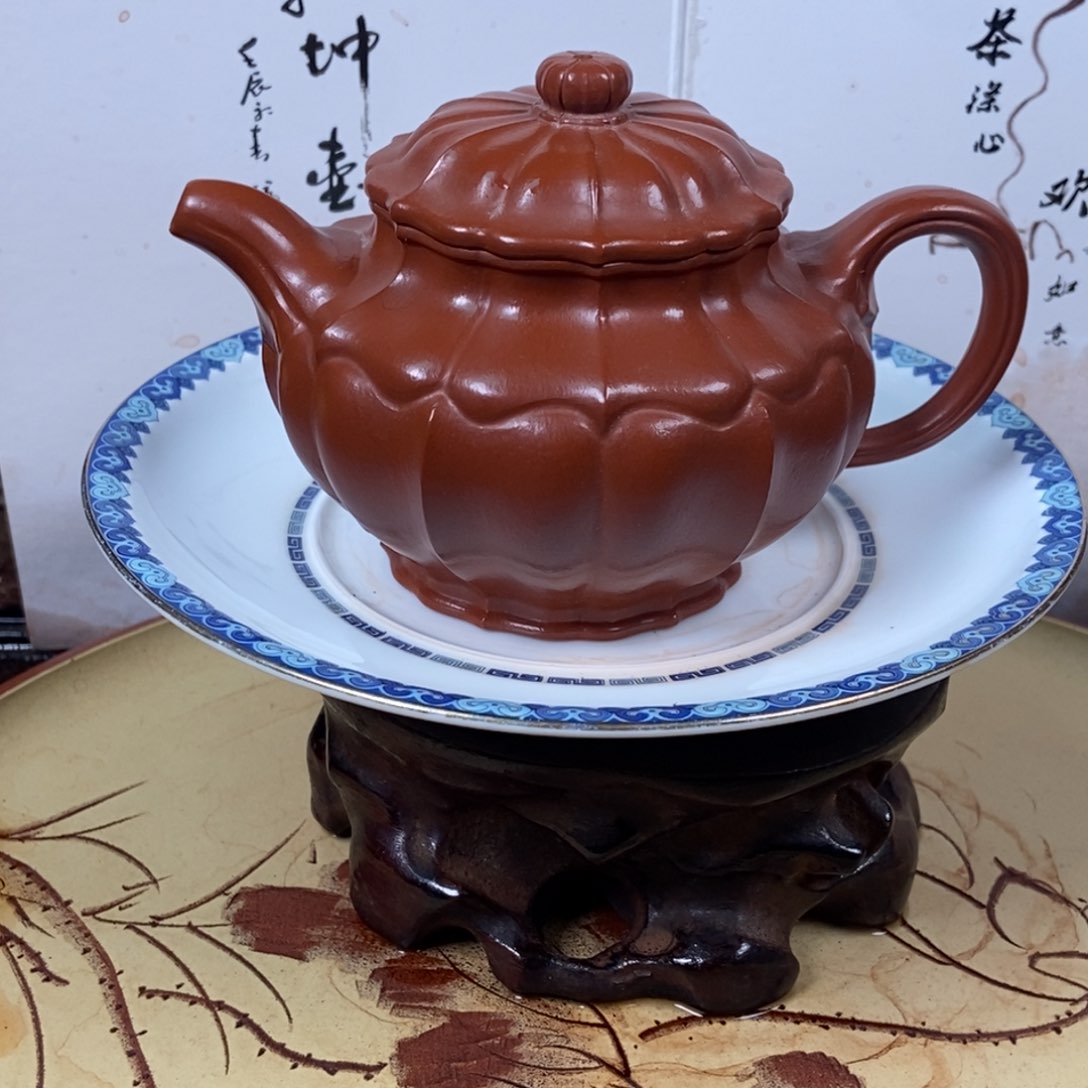 紫砂茶壶赵庄朱泥230 容量宜兴紫砂壶