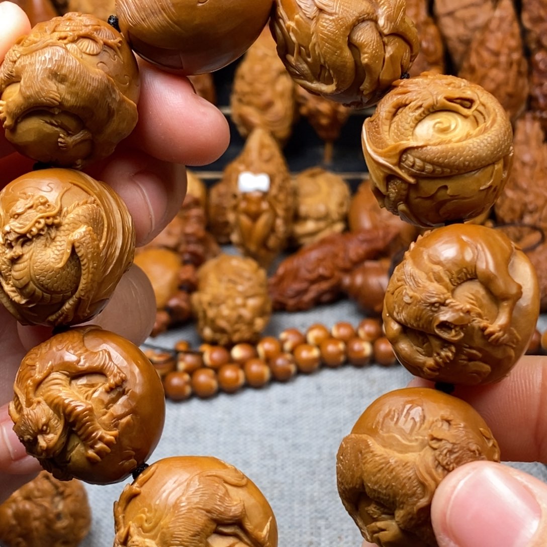 橄榄核手串/手链2.4土豪款 风景山海经手串 上古异兽录