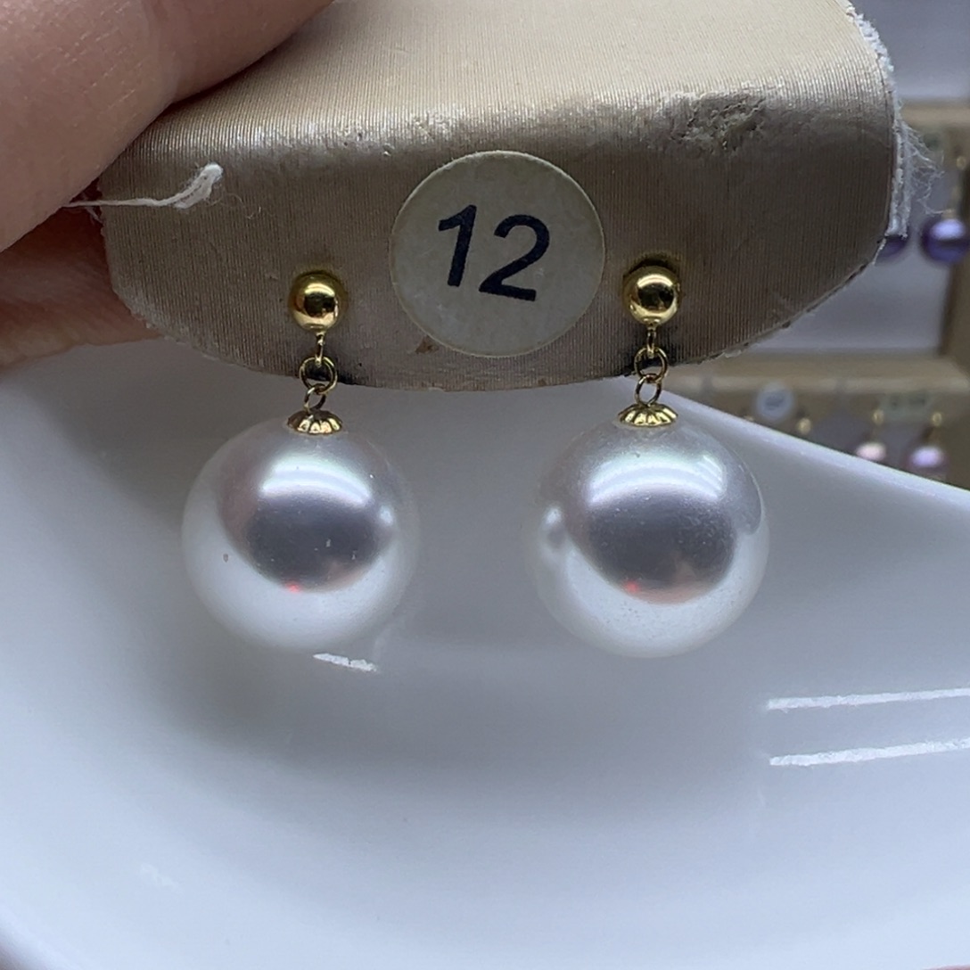 18K金镶嵌耳饰淡水珍珠