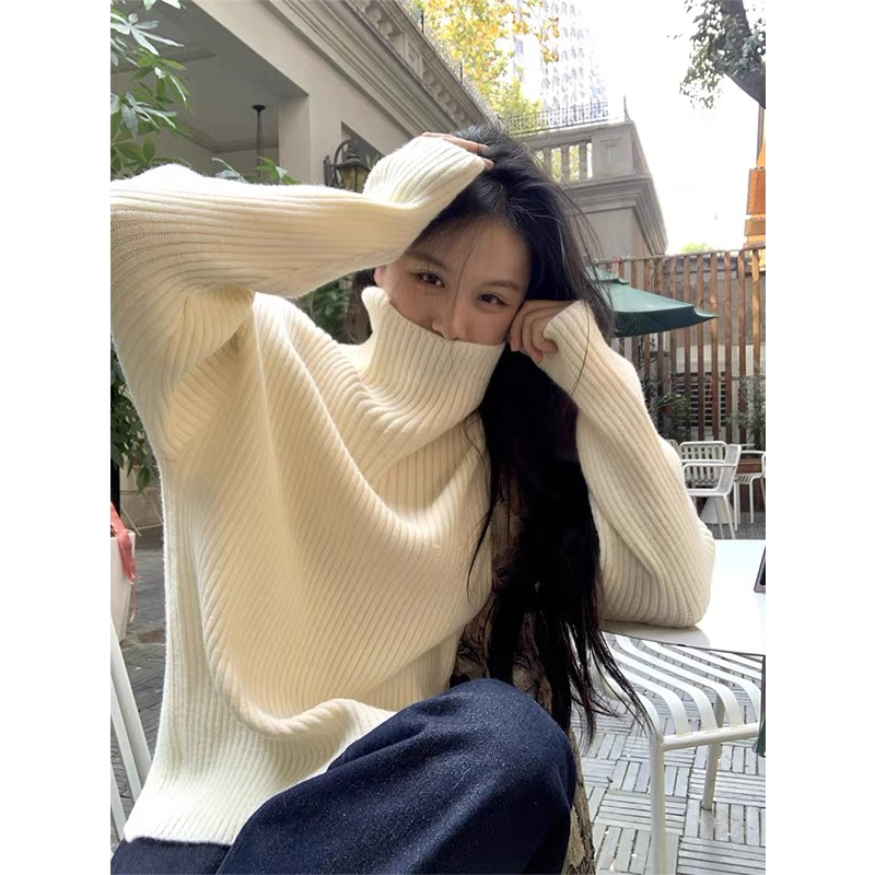 Coriander 香菜休闲风时尚百搭高领毛衣685012