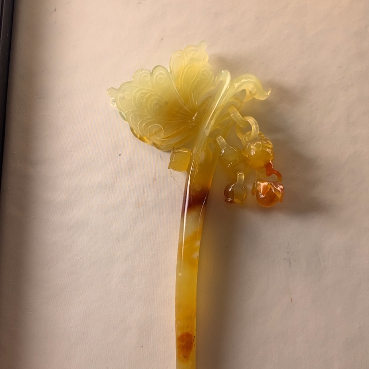逸***瞳蛇纹石玉未镶嵌发饰