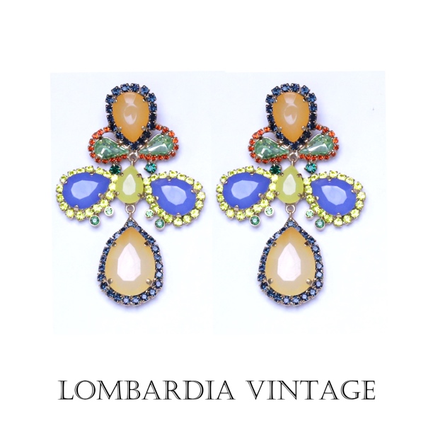 铜合金耳饰 意大利小CD 切割水晶 耳环