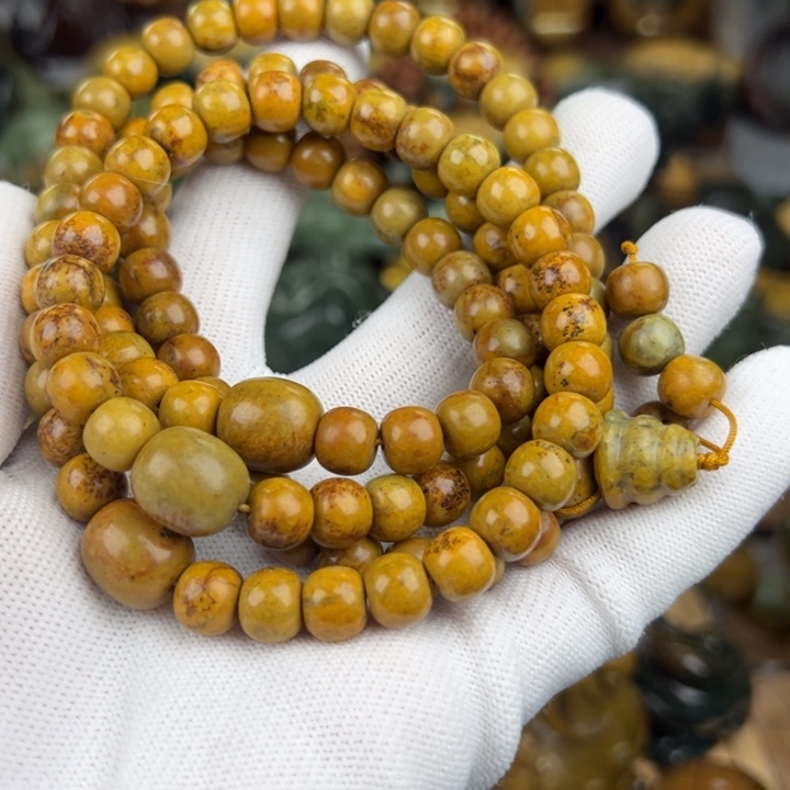 岫岩河磨玉（透闪石质玉）手串未镶嵌y*