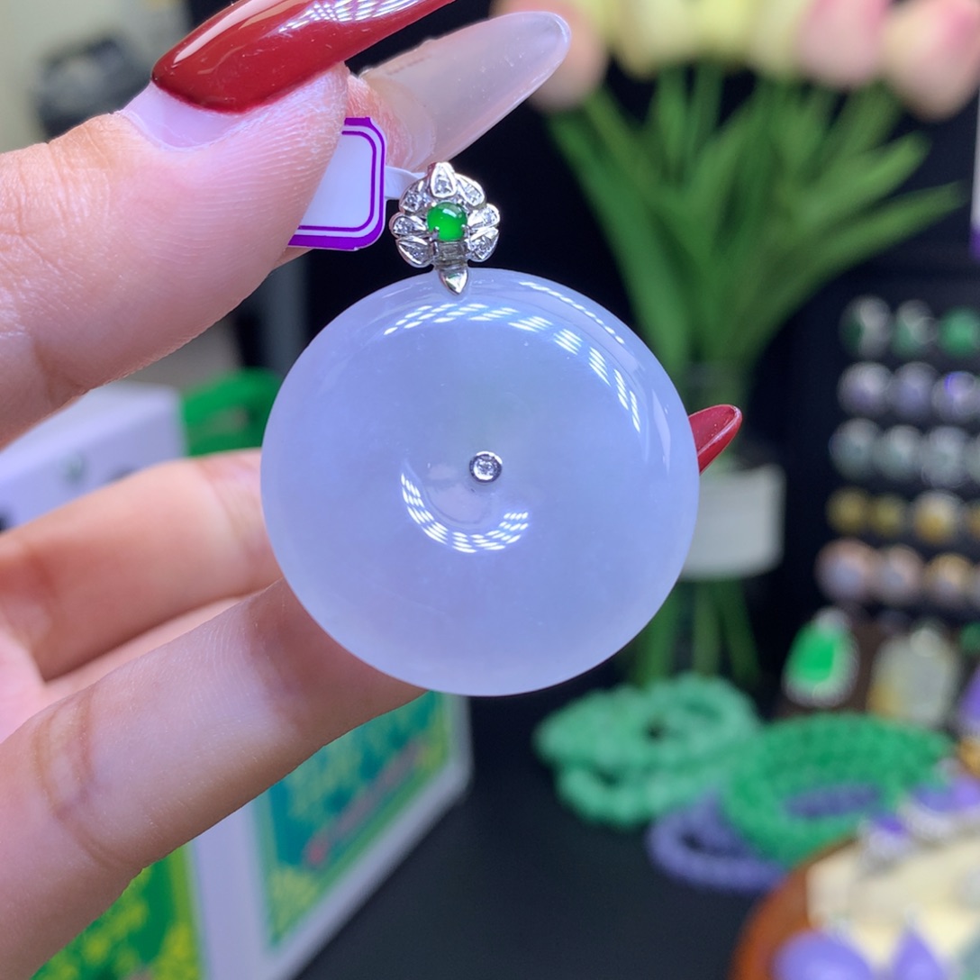 翡翠颈饰18K金镶嵌天然