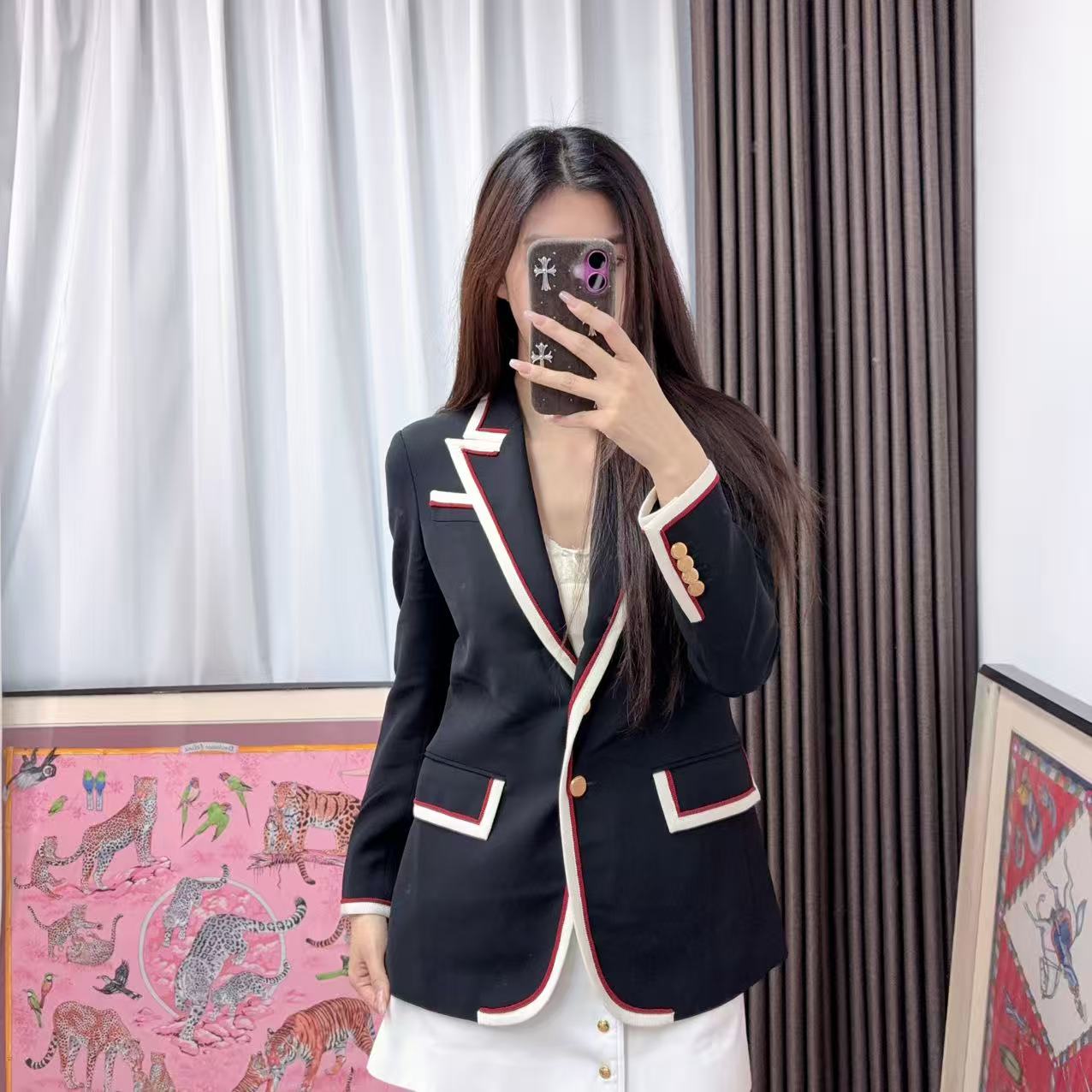 95新 GUCCI/古驰 西装外套38黑色/251112LXYZF04