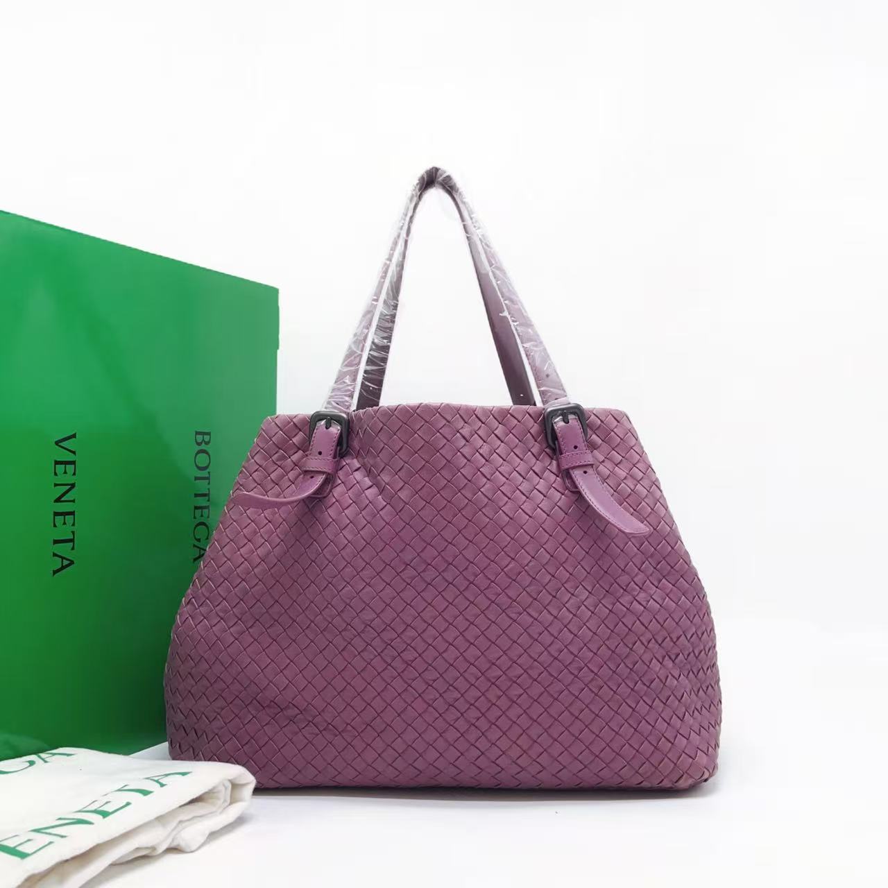95新 BOTTEGA VENETA/葆蝶家 bv紫色托特6821/二奢包包
