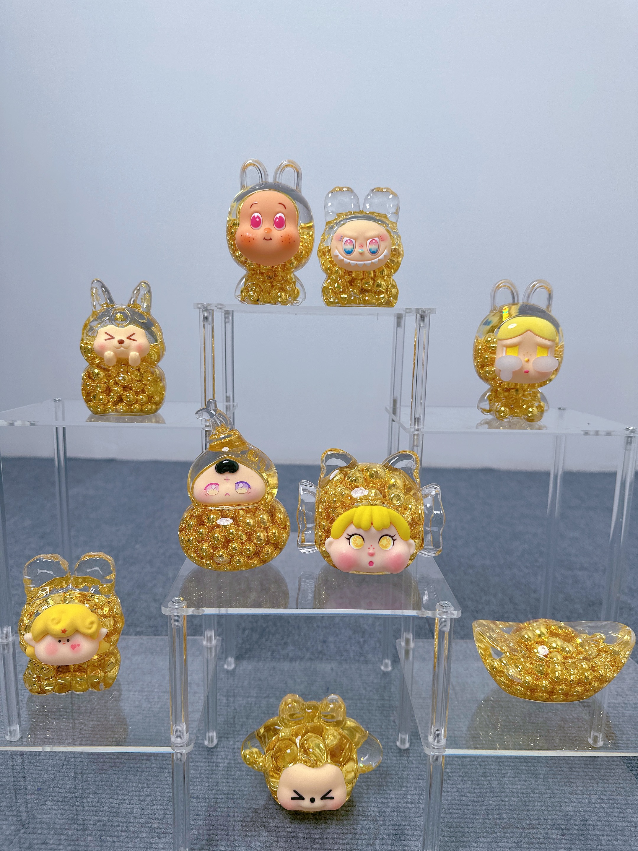 {直播拆}网红爆款金色流沙萌趣桌面摆件