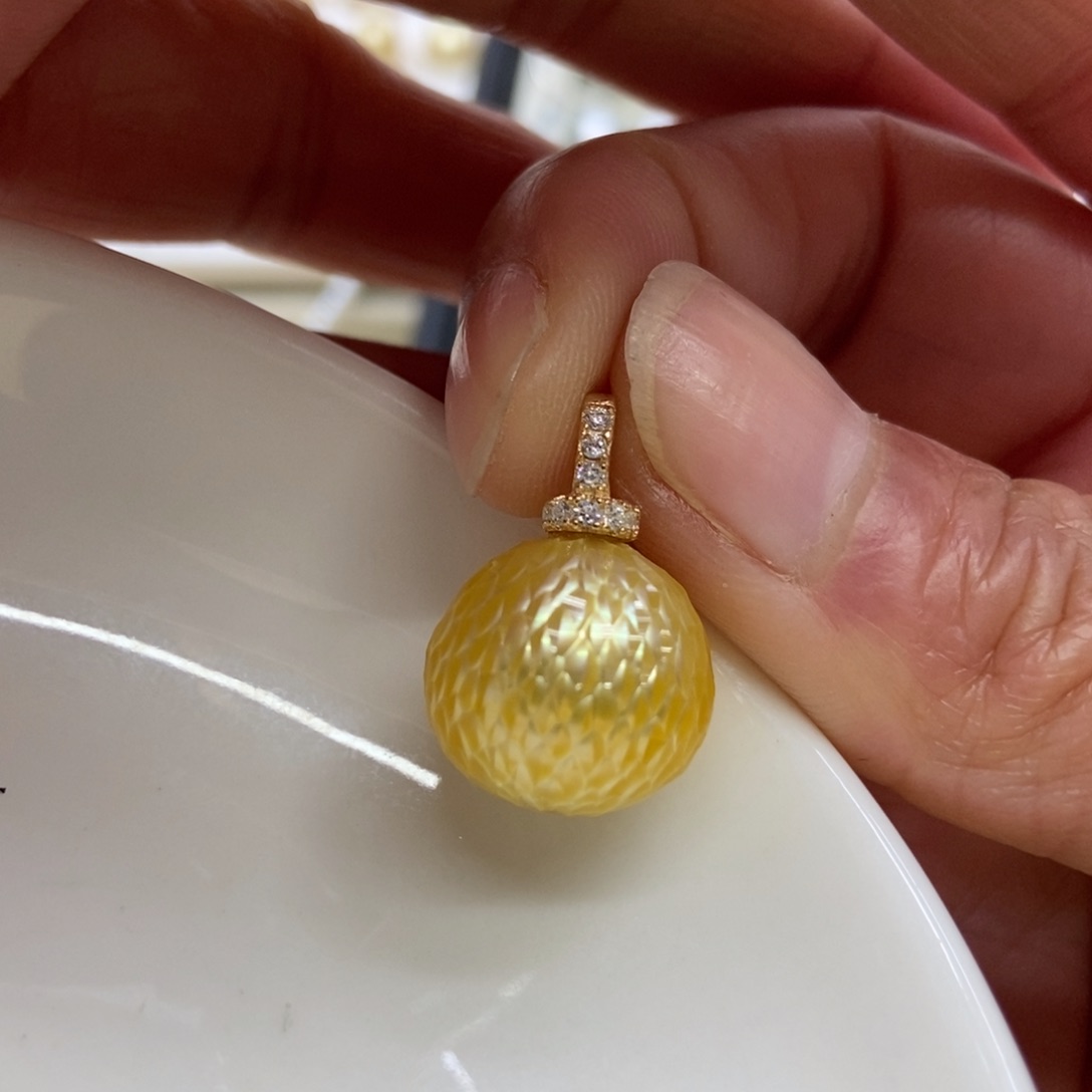 海水珍珠吊坠(不含链)银S925镶嵌