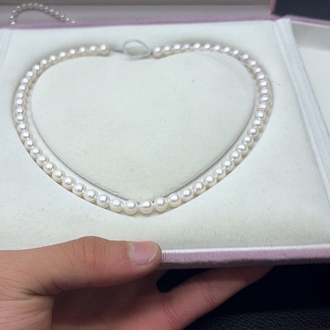 淡水珍珠珍珠项链银S925镶嵌8